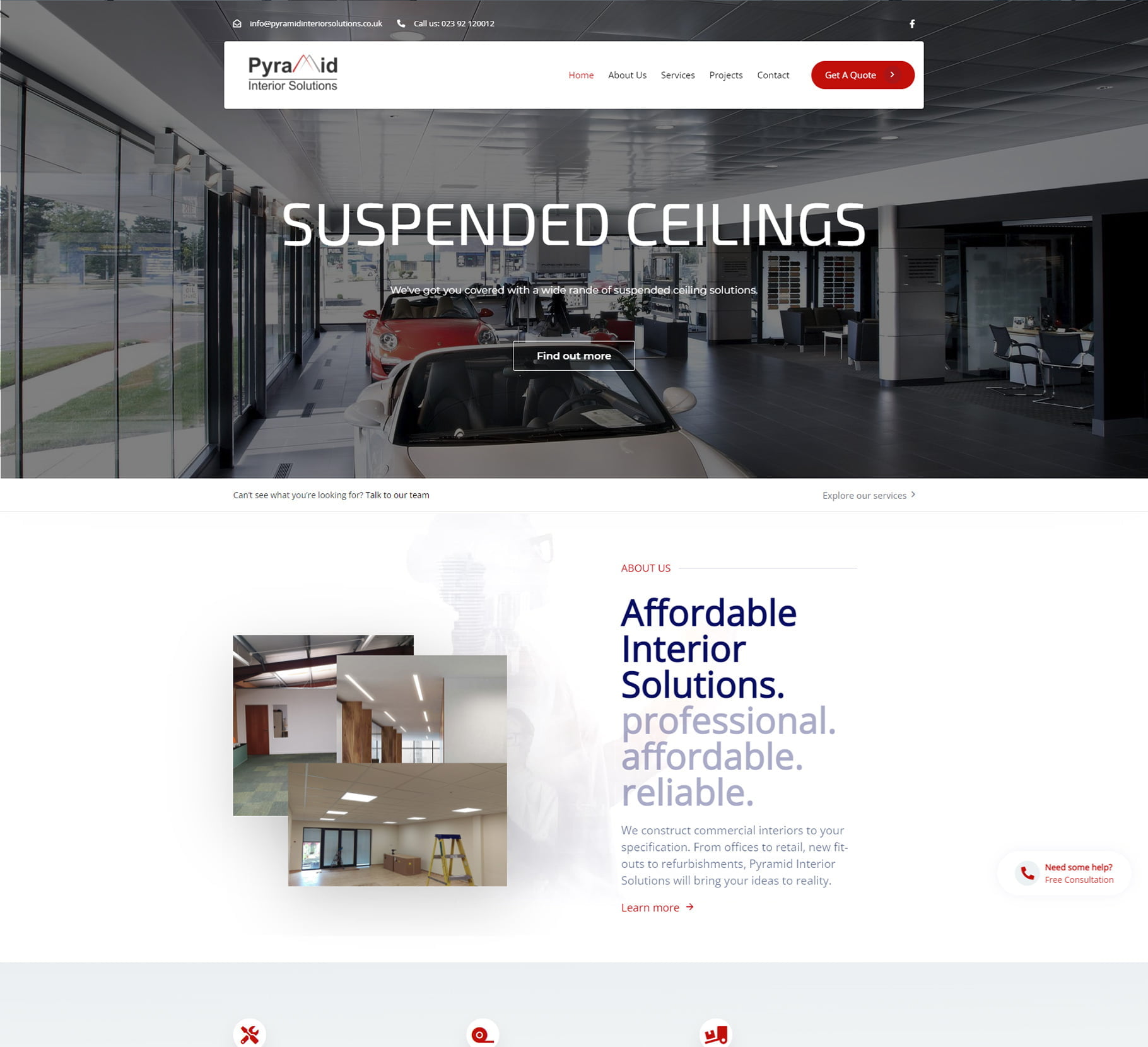 Pyramid Interior Solutions Website Design Hampshire