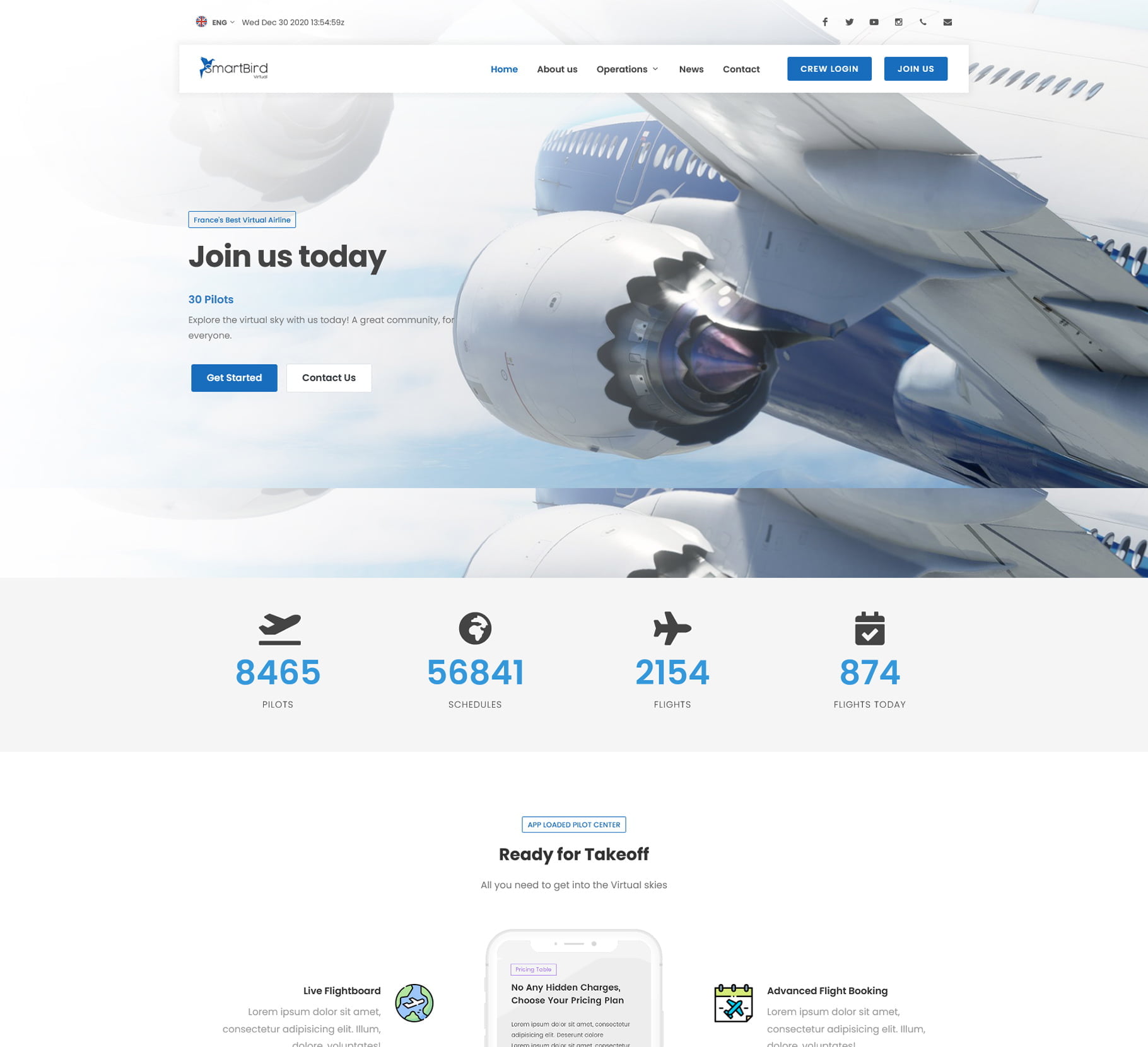 Smartbird VA phpVMS website design
