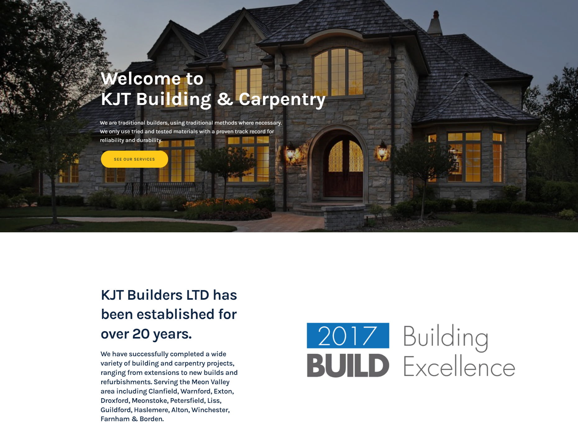 KJT Builders website design hampshire