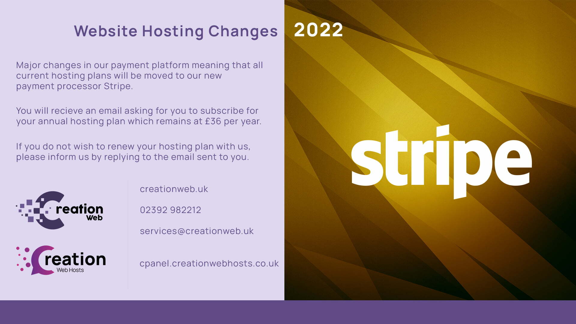 Website Hosting Changes 2022