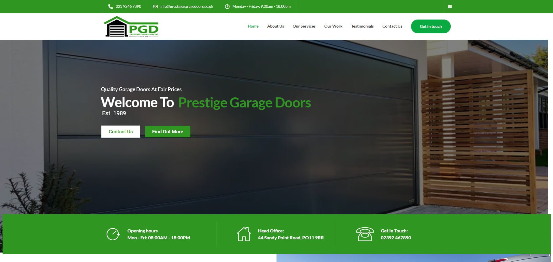Prestige Garage Doors SEO Results