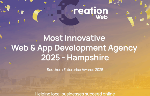 Creation Web Wins Most Innovative Web & App Development Agency 2025 – Hampshire